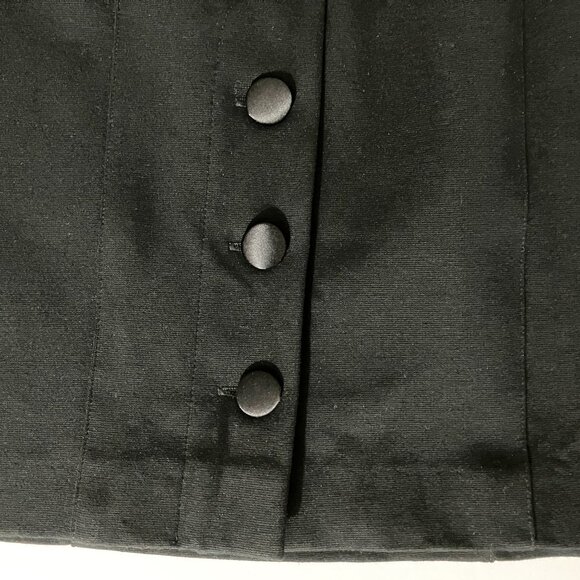 Cache Black Midi Dress | Back Bow & Buttons w/ Satin Trim | Size 4 | EUC - Picture 9 of 12
